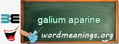 WordMeaning blackboard for galium aparine